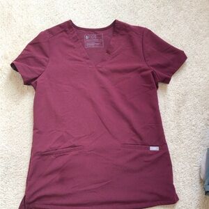 Figs Women's Burgundy Scrub Top